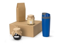 Подарочный набор Tea Cup Superior Honey, коричневый, синий, термокружка- пластик