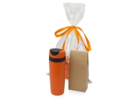 Подарочный набор Mattina Plus, оранжевый, термокружка- пластик