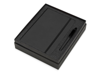 Подарочный набор Vision Pro soft-touch с ручкой и блокнотом А5, черный, блокнот- картон с покрытием из полиуретана, имитирующего кожу, ручка- пластик c покрытием soft-touch