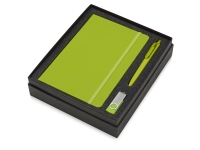 Подарочный набор Vision Pro Plus soft-touch с флешкой, ручкой и блокнотом А5, зеленый, блокнот- картон с покрытием из полиуретана, имитирующего кожу, ручка- пластик с покрытием soft-touch, флешка- пластик с покрытием soft-touch/металл