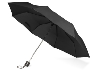 Зонт складной «Columbus», черный, купол- полиэстер, каркас-сталь, спицы- сталь, ручка- пластик