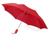 Зонт складной «Tulsa», красный, купол- полиэстер, каркас-сталь, спицы- сталь, ручка-пластик