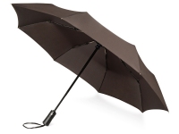 Зонт складной «Ontario», коричневый, купол- эпонж, каркас-сталь, спицы- фибергласс, ручка-искусственная кожа