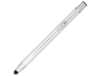 Ручка-стилус металлическая шариковая «Moneta» с анодированным покрытием, titanium, корпус из алюминия со стальным зажимом