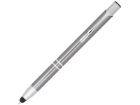 Ручка-стилус металлическая шариковая «Moneta» с анодированным покрытием, бронзовый/серебристый, корпус из алюминия со стальным зажимом