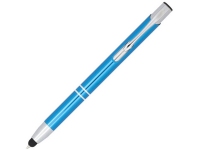 Ручка-стилус металлическая шариковая «Moneta» с анодированным покрытием, process blue/серебристый