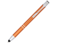 Ручка-стилус металлическая шариковая «Moneta» с анодированным покрытием, оранжевый/серебристый