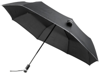 Зонт складной со светодиодами, черный, эпонж полиэстер