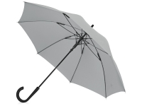 Зонт-трость «Bergen», серый, купол- эпонж, каркас-стеклопластик, ручка-покрытие софт-тач