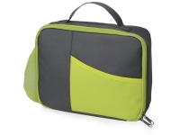 Изотермическая сумка-холодильник «Breeze» для ланч-бокса, серый/зеленое яблоко, 600D полиэстер, PEVA