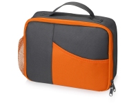 Изотермическая сумка-холодильник «Breeze» для ланч-бокса, серый/оранжевый, 600D полиэстер, PEVA