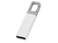 USB-флешка на 16 Гб «Hook» с карабином, белый/серебристый