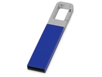 USB-флешка на 16 Гб «Hook» с карабином, синий/серебристый