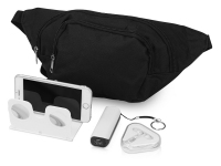 Подарочный набор Virtuality с 3D очками, наушниками, зарядным устройством и сумкой, белый, сумка-пояс - полиэстер, зарядное устройство - пластик, очки виртуальной реальности - пластик, наушники - пластик