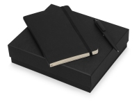 Подарочный набор Moleskine Indiana с блокнотом А5 Soft и ручкой, черный, бумага/полиуретан, пластик c покрытием "софт-тач"