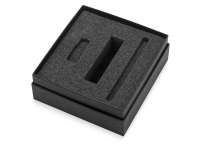 Коробка подарочная Smooth M для зарядного устройства, ручки и флешки, черный, 16 х 15 х 6 см