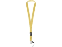 Шнурок «Sagan» с отстегивающейся пряжкой и держателем для телефона, желтый, полиэстер