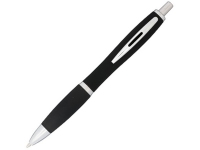Ручка металлическая шариковая «Nash» прорезиненная, черный/серебристый, алюминий с силиконовым покрытием