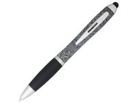 Ручка-стилус пластиковая шариковая «Nash» крапчатая, черный/серебристый, АБС пластик