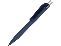 Ручка пластиковая шариковая Prodir QS 20 PRT Z «софт-тач», синий/серебристый, пластик c покрытием софт-тач