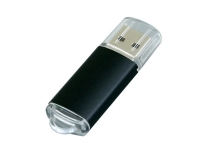 USB 2.0- флешка на 16 Гб с прозрачным колпачком, черный