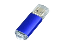 USB 2.0- флешка на 16 Гб с прозрачным колпачком, синий