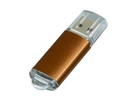 USB 2.0- флешка на 16 Гб с прозрачным колпачком, коричневый