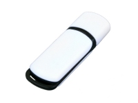 USB 2.0- флешка на 16 Гб с цветными вставками, белый/черный