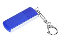 USB 2.0- флешка промо на 16 Гб с прямоугольной формы с выдвижным механизмом, синий/серебристый