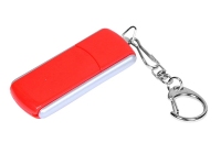 USB 2.0- флешка промо на 16 Гб с прямоугольной формы с выдвижным механизмом, красный/серебристый