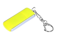 USB 2.0- флешка промо на 16 Гб с прямоугольной формы с выдвижным механизмом, желтый/серебристый