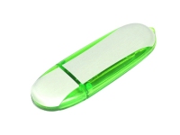 USB 2.0- флешка промо на 16 Гб овальной формы, зеленый