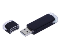 USB 2.0- флешка промо на 16 Гб прямоугольной классической формы, черный
