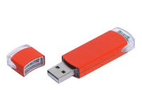 USB 2.0- флешка промо на 16 Гб прямоугольной классической формы, оранжевый