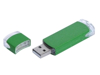 USB 2.0- флешка промо на 16 Гб прямоугольной классической формы, зеленый