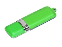 USB 2.0- флешка на 16 Гб классической прямоугольной формы, зеленый/серебристый