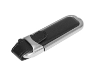 USB 2.0- флешка на 16 Гб с массивным классическим корпусом, черный/серебристый