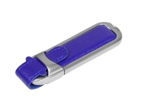 USB 2.0- флешка на 16 Гб с массивным классическим корпусом, синий/серебристый