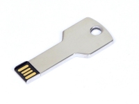 USB 2.0- флешка на 16 Гб в виде ключа, серебристый