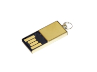 USB 2.0- флешка мини на 16 Гб с мини чипом, золотистый
