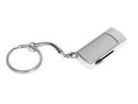 USB 2.0- флешка на 16 Гб с выдвижным механизмом и мини чипом, серебристый