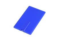 USB 2.0- флешка на 16 Гб в виде пластиковой карты, синий
