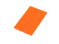 USB 2.0- флешка на 16 Гб в виде пластиковой карты, оранжевый