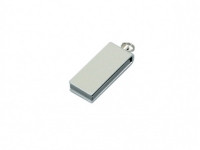 USB 2.0- флешка мини на 16 Гб с мини чипом в цветном корпусе, серебристый