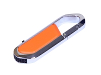 USB 2.0- флешка на 16 Гб в виде карабина, оранжевый/серебристый