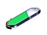USB 2.0- флешка на 16 Гб в виде карабина, зеленый/серебристый