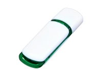 USB 2.0- флешка на 32 Гб с цветными вставками, белый/зеленый