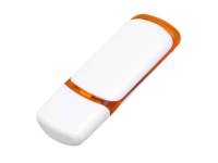 USB 2.0- флешка на 32 Гб с цветными вставками, белый/оранжевый