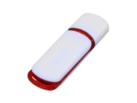 USB 2.0- флешка на 32 Гб с цветными вставками, белый/красный