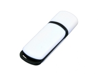 USB 2.0- флешка на 64 Гб с цветными вставками, белый/черный